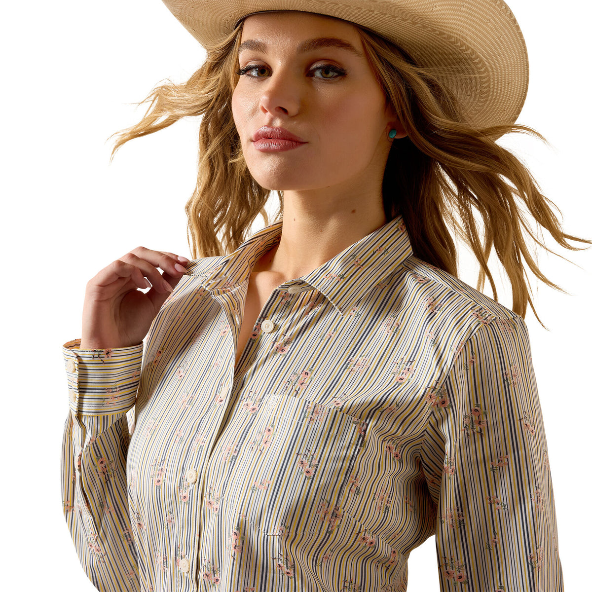 Ariat Womens Kirby L/S Shirt (10071417) Vintage Floral Stripe