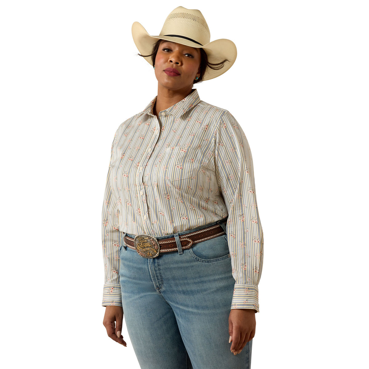 Ariat Womens Kirby L/S Shirt (10071417) Vintage Floral Stripe