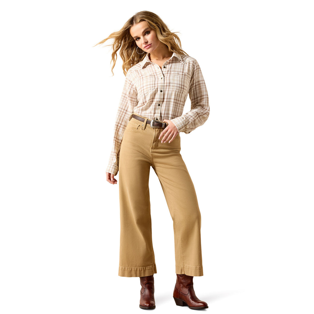 Ariat Womens Billie Jean L/S Shirt (10071514) Taupe Grey Plaid