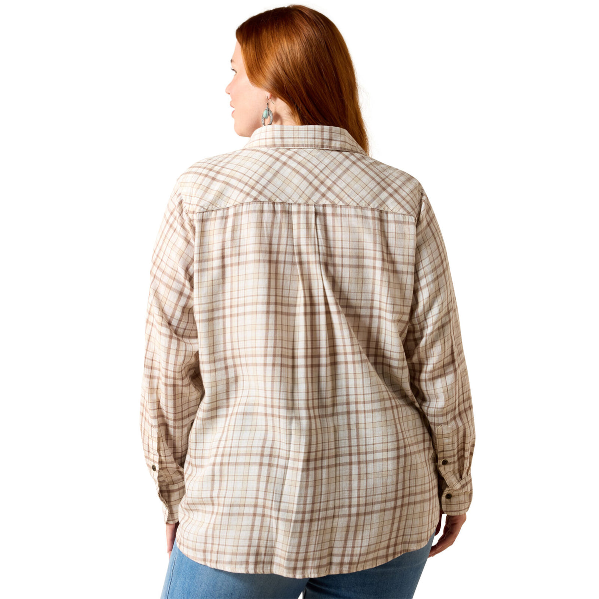 Ariat Womens Billie Jean L/S Shirt (10071514) Taupe Grey Plaid