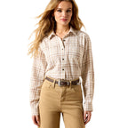 Ariat Womens Billie Jean L/S Shirt (10071514) Taupe Grey Plaid