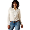 Ariat Womens Bianca Western Snap L/S Shirt (10071697) Cloud Dancer