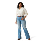 Ariat Womens Bianca Western Snap L/S Shirt (10071697) Cloud Dancer