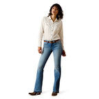 Ariat Womens Bianca Western Snap L/S Shirt (10071697) Cloud Dancer