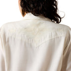 Ariat Womens Bianca Western Snap L/S Shirt (10071697) Cloud Dancer