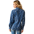 Ariat Womens Wild Blue Western Snap L/S Shirt (10071103) Indigo