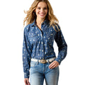Ariat Womens Wild Blue Western Snap L/S Shirt (10071103) Indigo