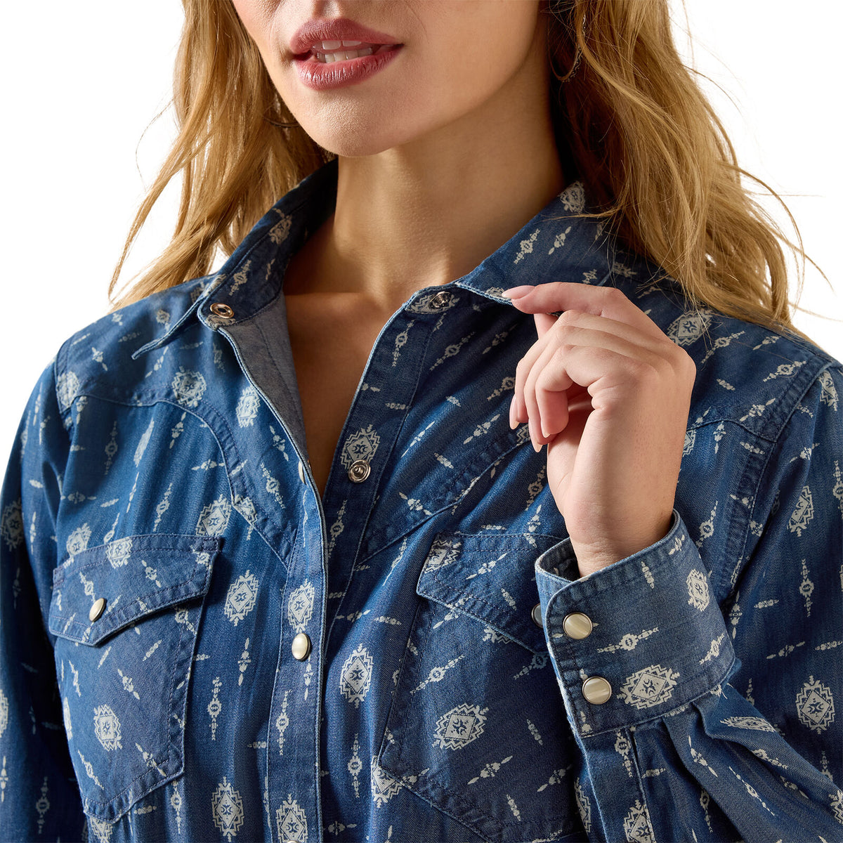 Ariat Womens Wild Blue Western Snap L/S Shirt (10071103) Indigo