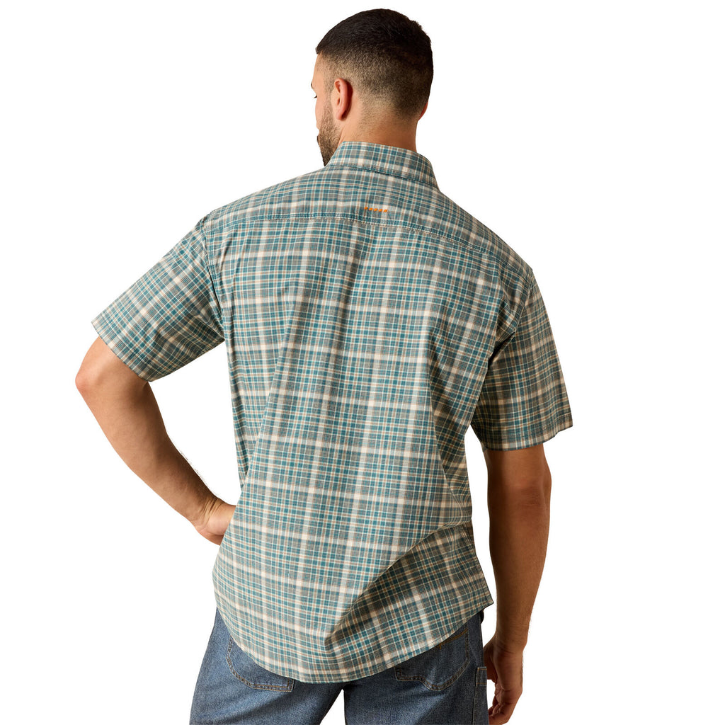 Ariat Mens Rebar Made Tough Durastretch S/S Work Shirt (10071410) Teal