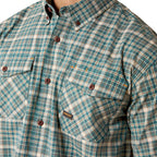 Ariat Mens Rebar Made Tough Durastretch S/S Work Shirt (10071410) Teal