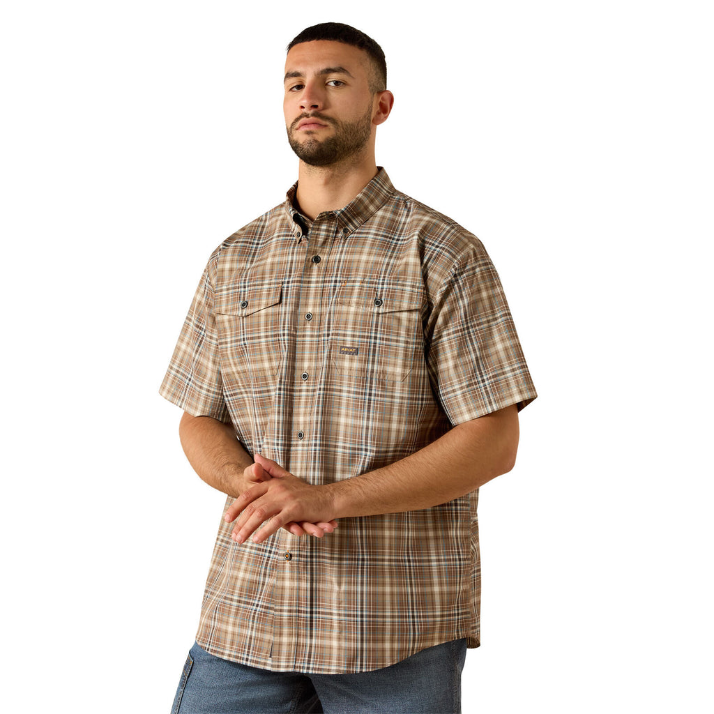 Ariat Mens Rebar Made Tough Venttek Durastretch S/S Work Shirt (10071544) Pinecone