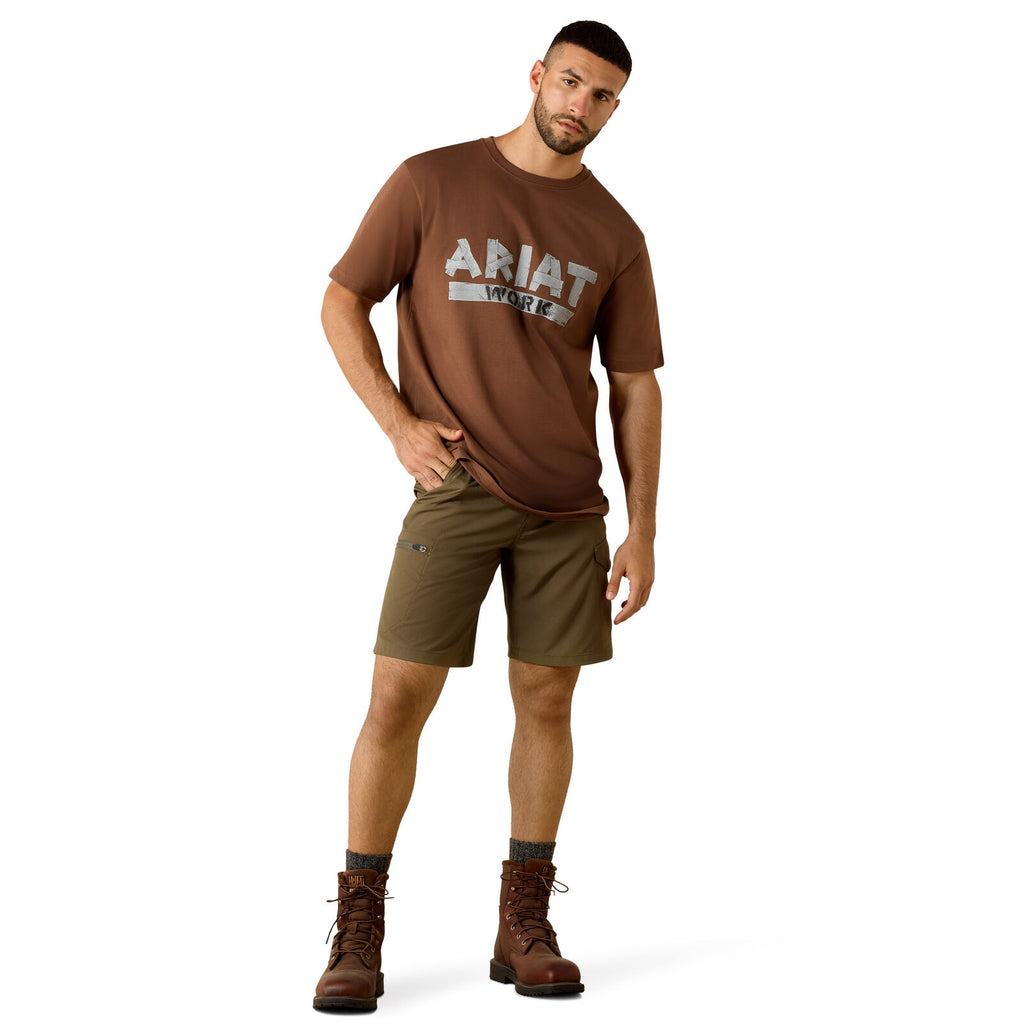 Ariat Mens Rebar Cotton Strong Duct Logo S/S Tee (10071367) Pinecone