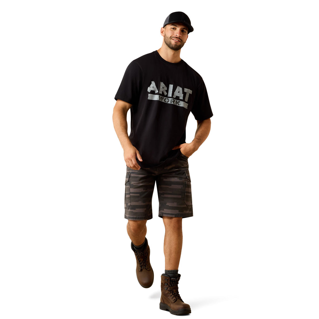 Ariat Mens Rebar Cotton Strong Duct Logo S/S Tee (10071366) Black