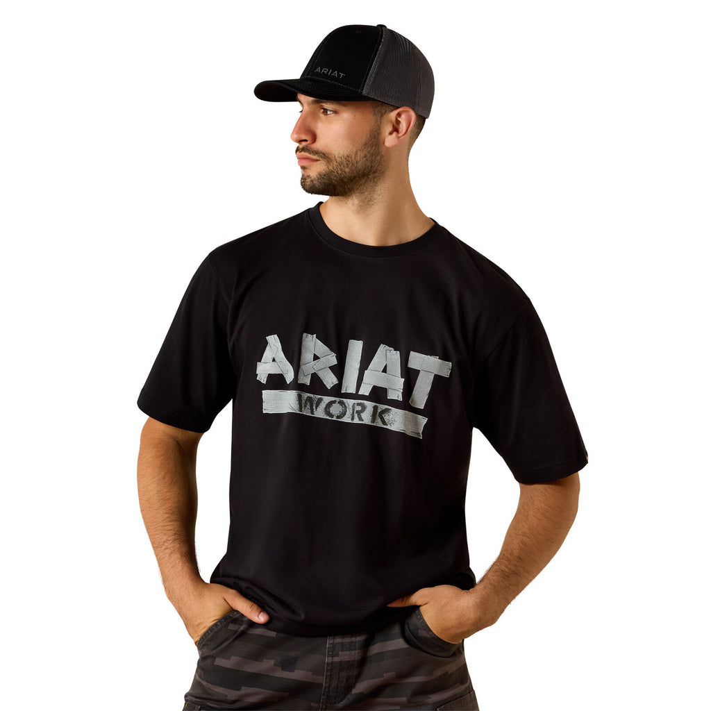 Ariat Mens Rebar Cotton Strong Duct Logo S/S Tee (10071366) Black