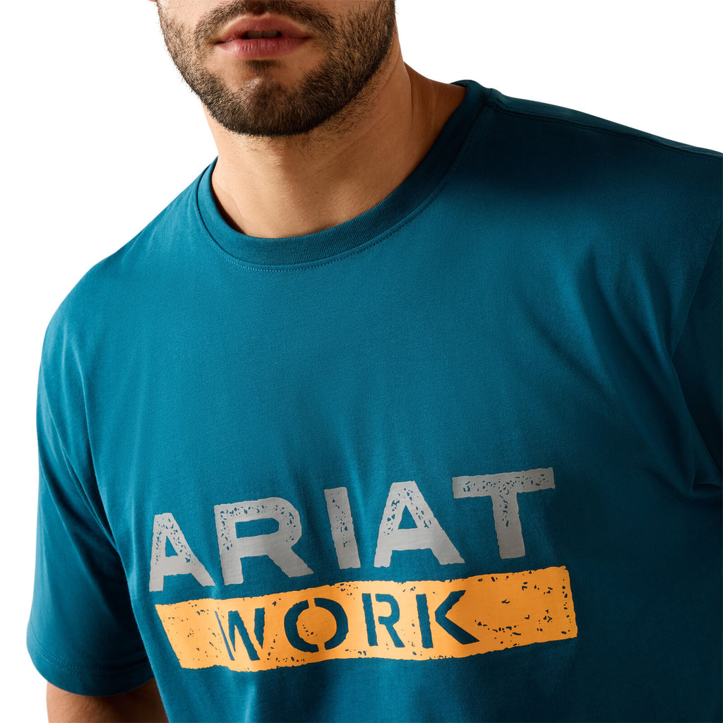 Ariat Mens Rebar Cotton Strong Duct Logo S/S Tee (10071287) Legion Blue