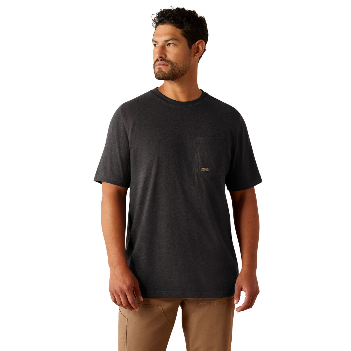 Ariat Mens Rebar Cotton Strong Duct Logo S/S Tee (10073845) Charcoal Heather