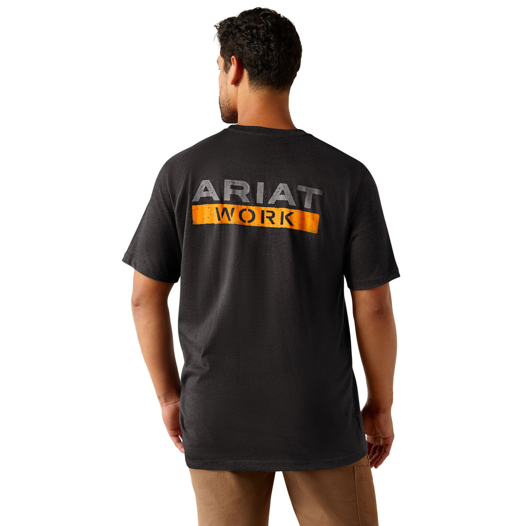 Ariat Mens Rebar Cotton Strong Duct Logo S/S Tee (10073845) Charcoal Heather
