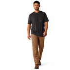 Ariat Mens Rebar Cotton Strong Duct Logo S/S Tee (10073845) Charcoal Heather