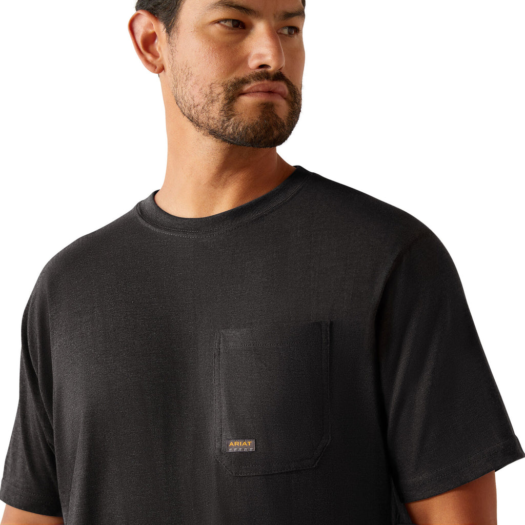 Ariat Mens Rebar Cotton Strong Duct Logo S/S Tee (10073845) Charcoal Heather