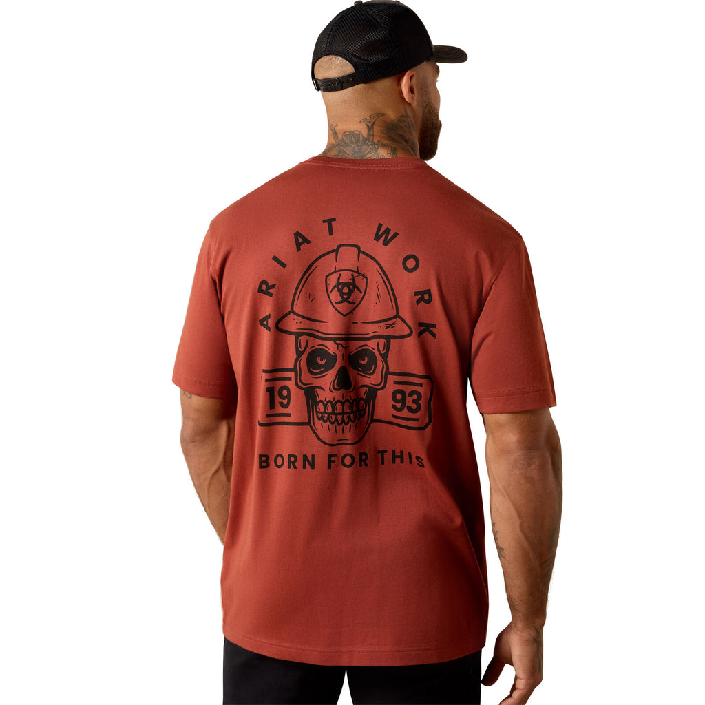 Ariat Mens Rebar Cotton Strong Hardhead S/S Tee (10071285) Brandy Snifter