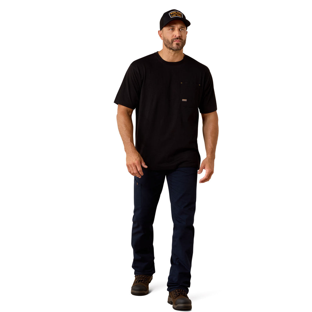 Ariat Mens Rebar Workman Graveyard S/S Tee (10071307) Black