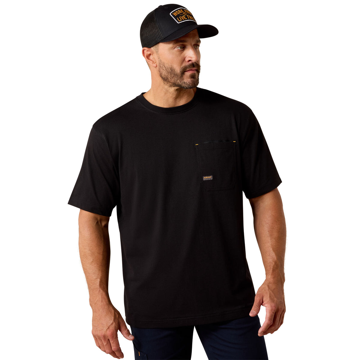Ariat Mens Rebar Workman Graveyard S/S Tee (10071307) Black