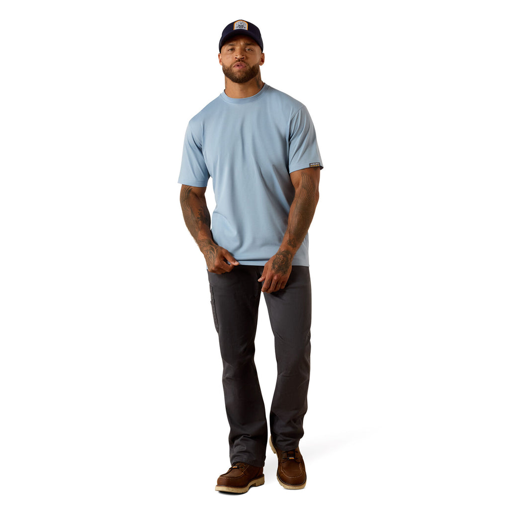 Ariat Mens Rebar Heat Fighter Tool S/S Tee (10071314) Dusty Blue