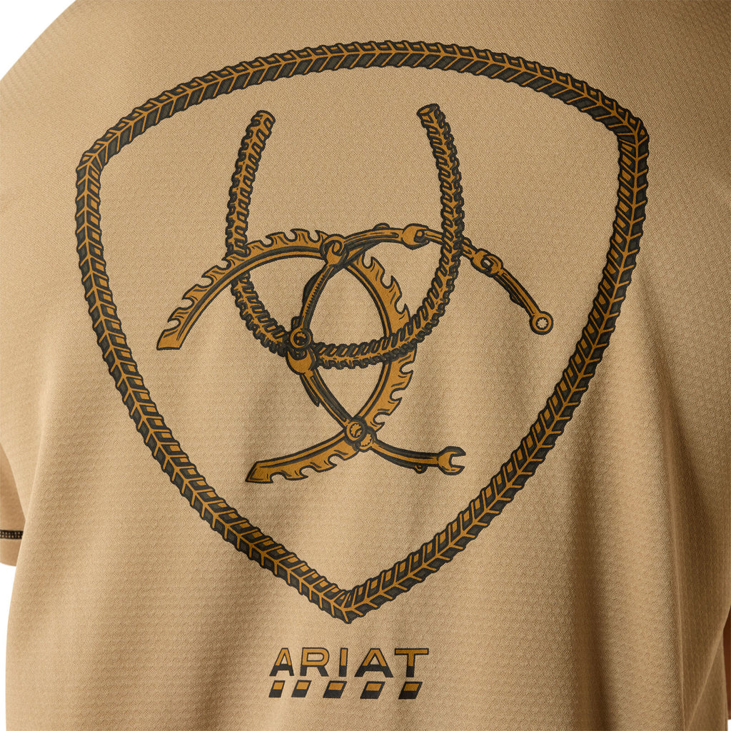 Ariat Mens Rebar Heat Fighter Tool S/S Tee (10071315) Greige