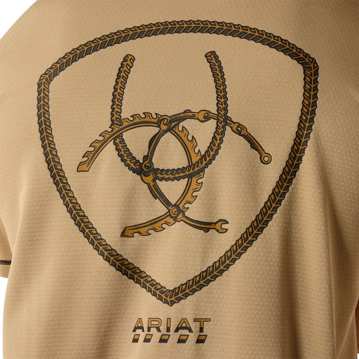 Ariat Mens Rebar Heat Fighter Tool S/S Tee (10071315) Greige