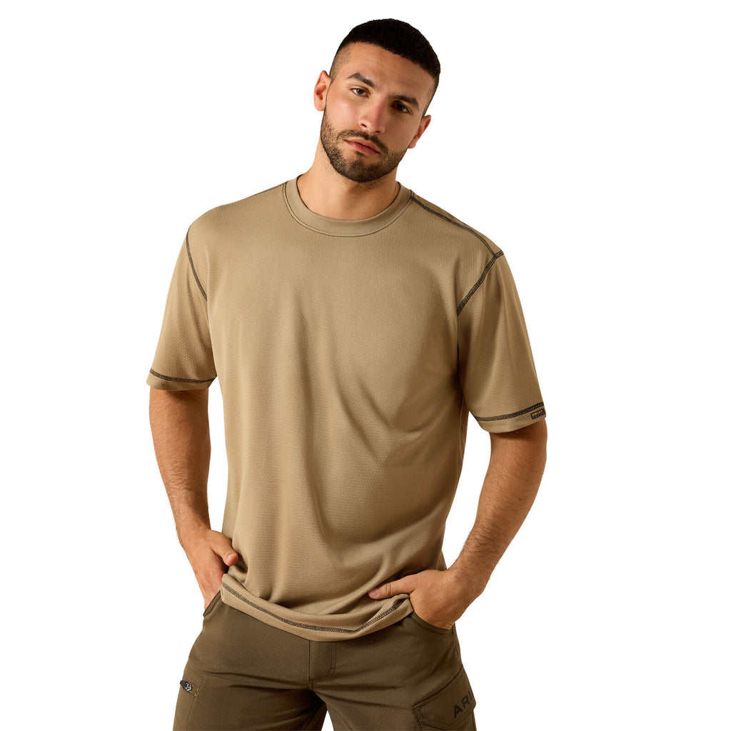 Ariat Mens Rebar Heat Fighter Tool S/S Tee (10071315) Greige