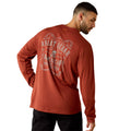 Ariat Mens Rebar Heat Fighter Label L/S Tee (10071310) Brandy Snifter