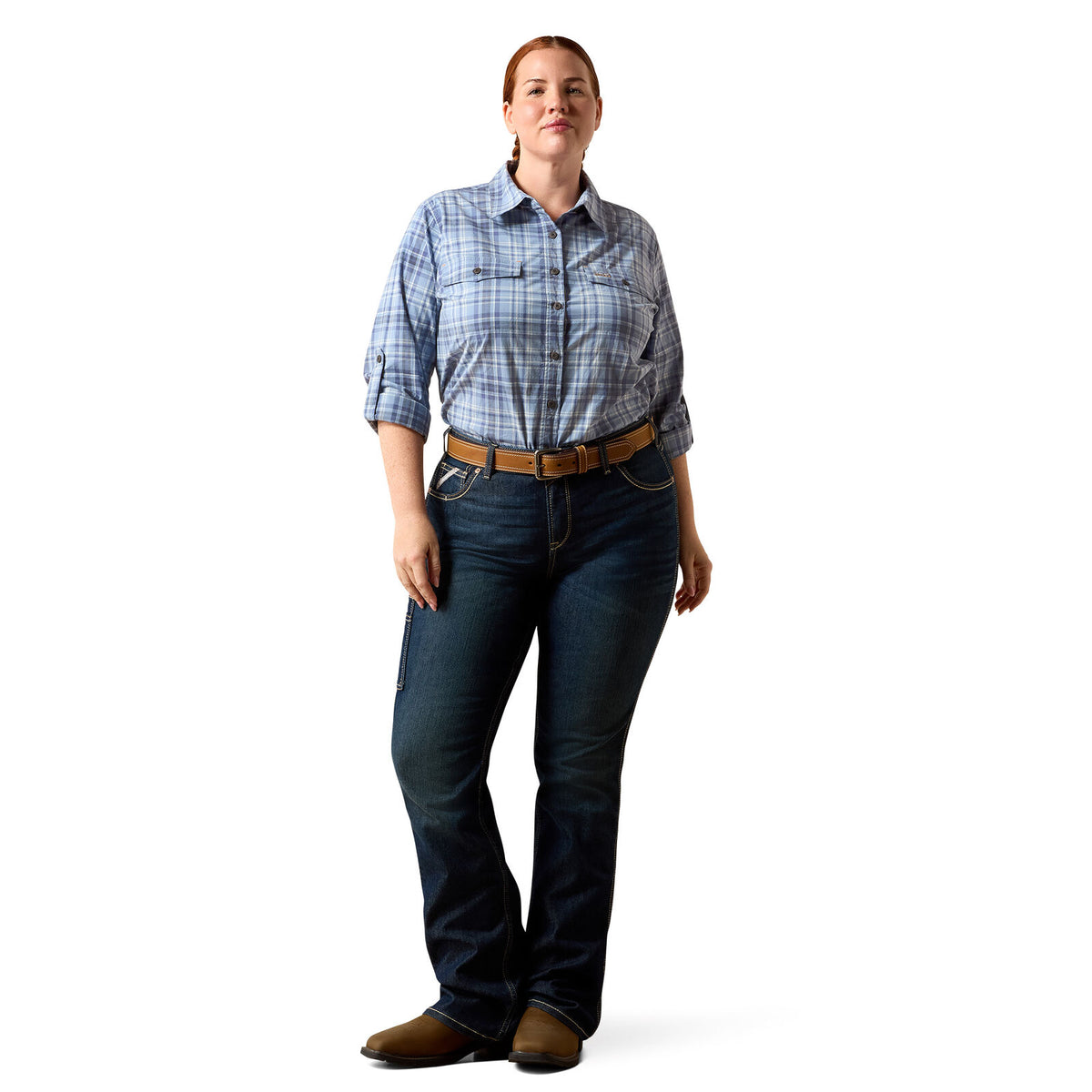 Ariat Womens Rebar Made Tough Durastretch L/S Work Shirt (10071567) Costal Fjord