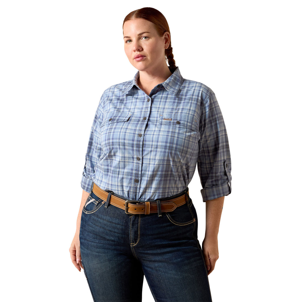 Ariat Womens Rebar Made Tough Durastretch L/S Work Shirt (10071567) Costal Fjord
