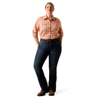 Ariat Womens Rebar Made Tough Durastretch L/S Work Shirt (10071566) Langoustino