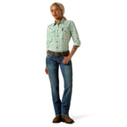 Ariat Womens Rebar Made Tough Durastretch L/S Work Shirt (10071565) Clearly Aqua