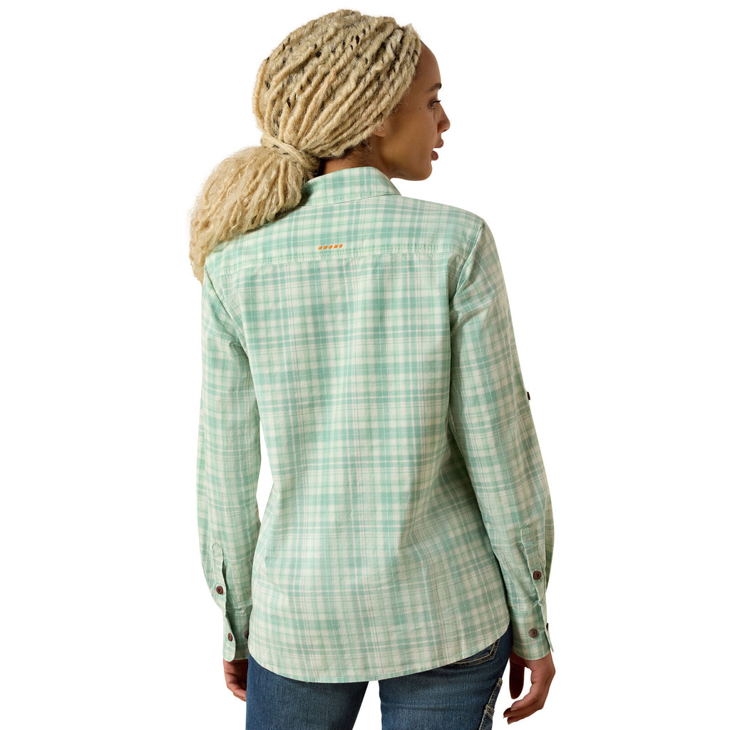 Ariat Womens Rebar Made Tough Durastretch L/S Work Shirt (10071565) Clearly Aqua