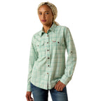 Ariat Womens Rebar Made Tough Durastretch L/S Work Shirt (10071565) Clearly Aqua