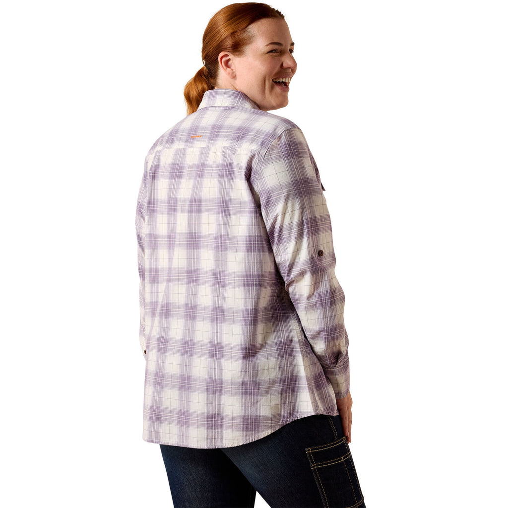 Ariat Womens Rebar Made Tough Durastretch L/S Work Shirt (10071564) Thistle