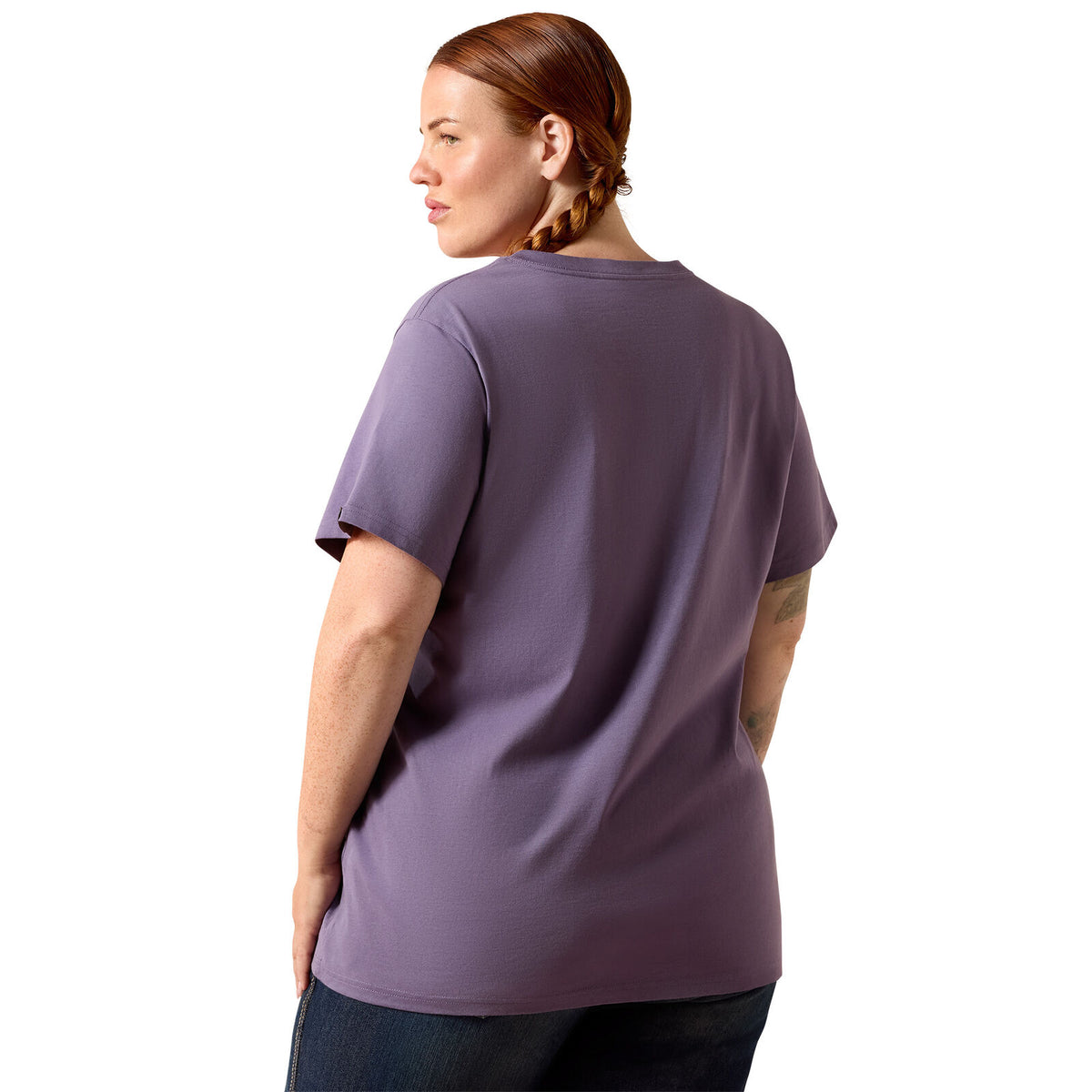 Ariat Womens Rebar Cotton Strong Logo S/S Tee (10071305) Mulled Grape