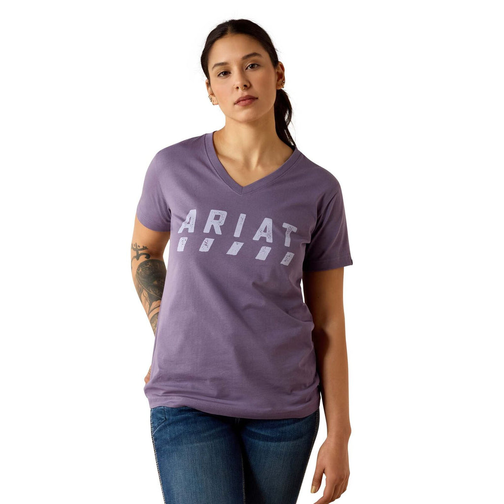 Ariat Womens Rebar Cotton Strong Logo S/S Tee (10071305) Mulled Grape