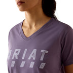 Ariat Womens Rebar Cotton Strong Logo S/S Tee (10071305) Mulled Grape