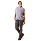 Ariat Womens Rebar Cotton Strong Hardhead S/S Tee (10071284) Purple Ash