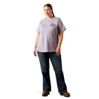 Ariat Womens Rebar Cotton Strong Hardhead S/S Tee (10071284) Purple Ash