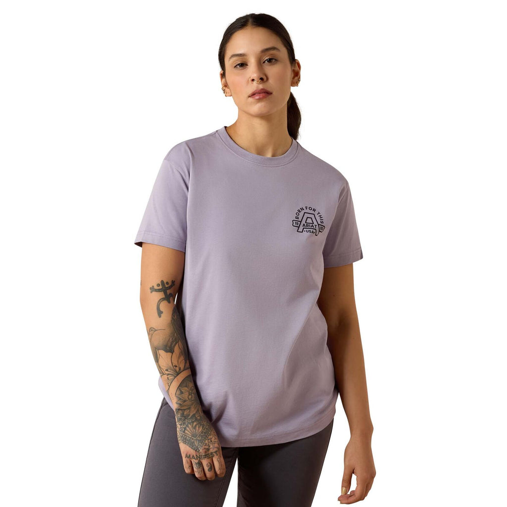 Ariat Womens Rebar Cotton Strong Hardhead S/S Tee (10071284) Purple Ash