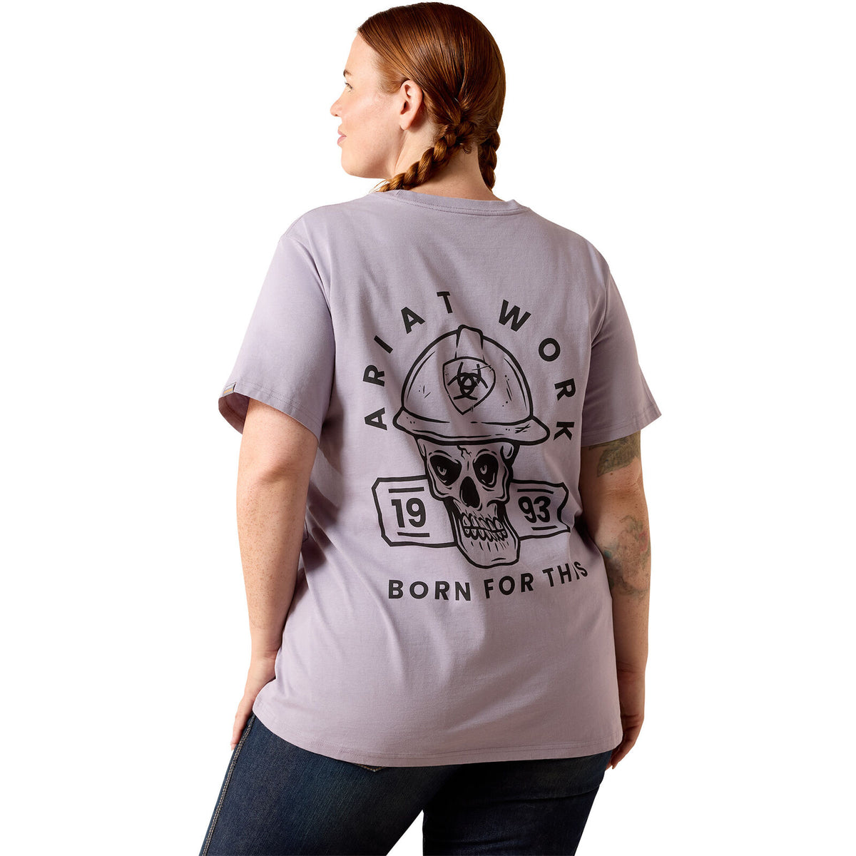 Ariat Womens Rebar Cotton Strong Hardhead S/S Tee (10071284) Purple Ash