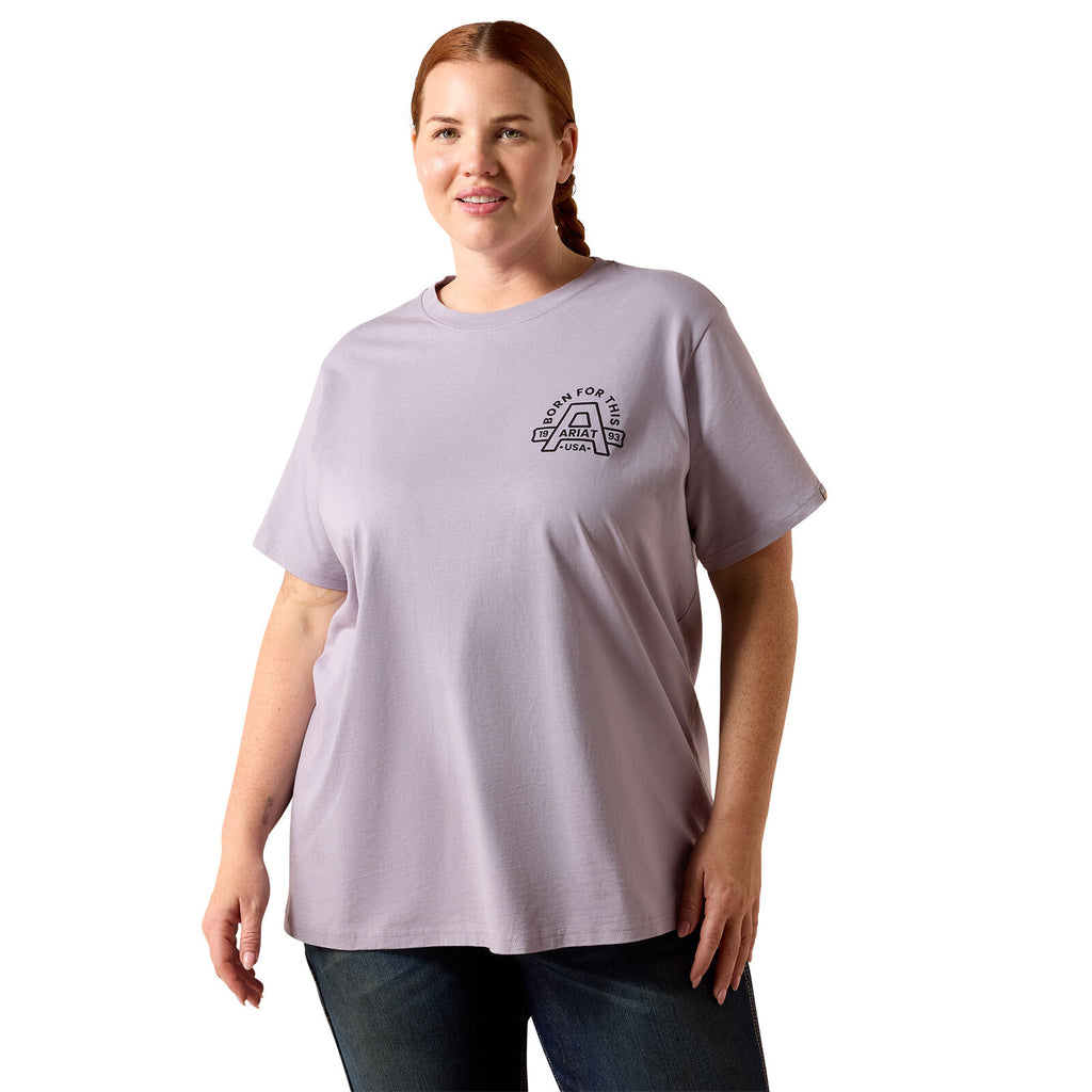 Ariat Womens Rebar Cotton Strong Hardhead S/S Tee (10071284) Purple Ash
