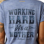 Ariat Womens Rebar Evolution Mother V-Neck S/S Tee (10071301) Costal Fjord