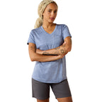 Ariat Womens Rebar Evolution Mother V-Neck S/S Tee (10071301) Costal Fjord