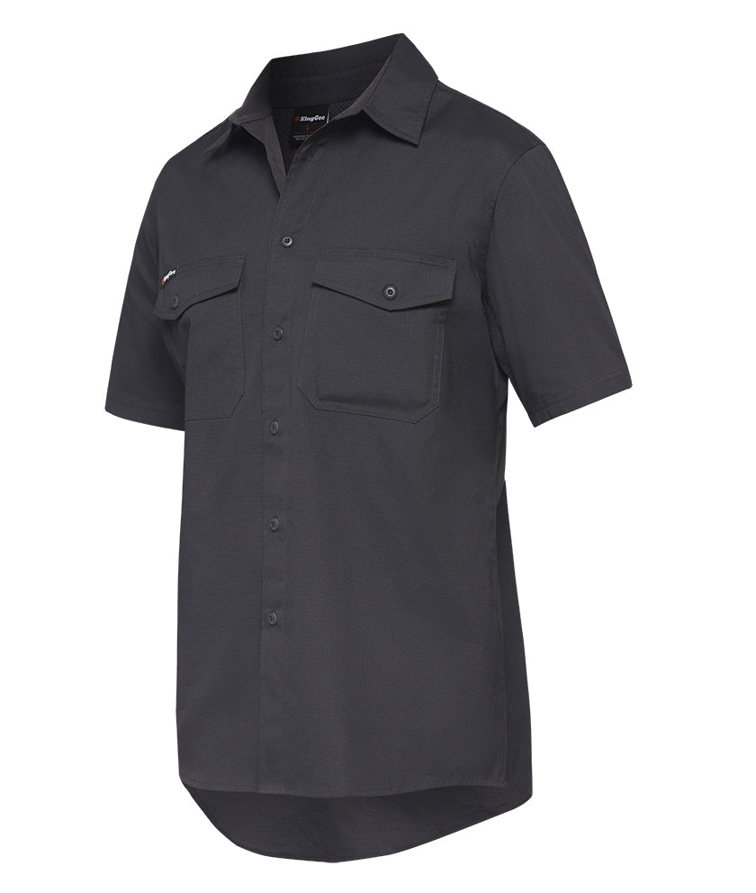 KingGee Workcool 2 S/S Shirt (K14825)  Charcoal