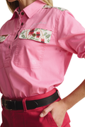 S.Kidman Womens Spencer Full Button L/S Print Shirt (1SHW00026) Pink